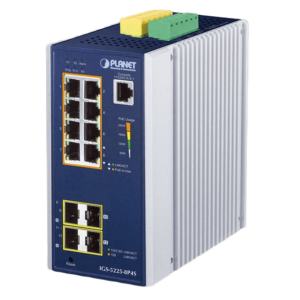 Switch Industrial Administrable Capa2, 8 Puertos Gigabit con PoE+ 802.3at, 2 Puertos SFP de 100/1G y 2 Puertos SFP de 100/1G/2.5G