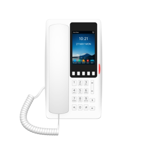 Tel?fono IP Hotelero Wi-Fi 6 / Pantalla IPS 3.5" 320x480 / 2 L?neas SIP / 5 Teclas Programables / Puerto USB-A / PoE 802.3af / Audio HD / Dise?o Blanco