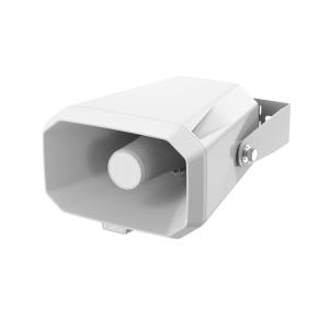 Altavoz IP Tipo Corneta / 10W / PoE+ / E/S de Alarma / Para integración con sistema Hanwha / IP66 / SIP, IPv4, HTTP, DNS, NTP, TCP, UDP, ARP.