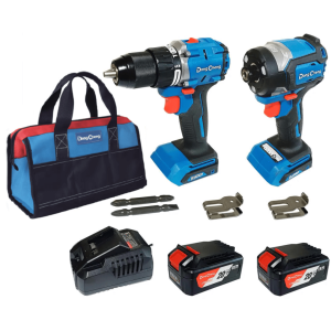 Kit Taladro Percutor y Atornillador de Impacto 20V / Motor Brushless / 2 Bater?as 4.0Ah Li-ion / Cargador y Bolsa de Transporte