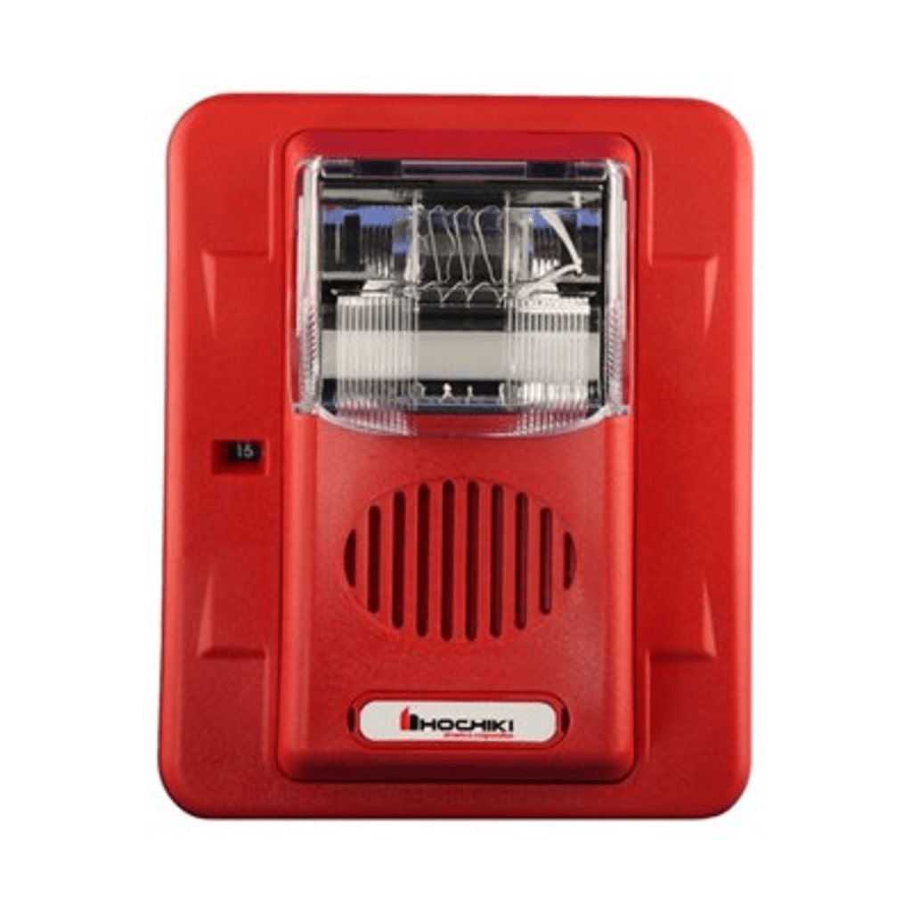 Sirena Estrobo, 12 Vcd, Multi-Candela 15 hasta 110 cd, Montaje En Pared, Color Rojo, Serie HEC3 (0500-05980) Hochiki