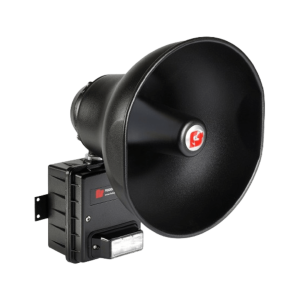 Altavoz IP para Señalización, 15 W Potencia con luz LED Rojo Alta Intensidad, PoE+ 802.3at, NEMA 4X uso en Interior-Exterior, 112 dB a 10 pies (3 m)
