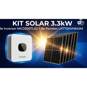 Kit Solar Interconexion  / 3kW  220Vca / Inversor GROWATT/ Montaje Incluido