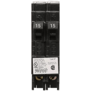 Interruptor automático DUPLEX enchufable tipo QT 2 polos, 15-20 amp