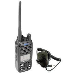 Radio Portátil Marino TXM52 / Sumergible IP67 / Luz Activada por Agua / NRC Reducción de Ruido / Dual-Watch / 5W de Potencia / Incluye Micrófono de Mano