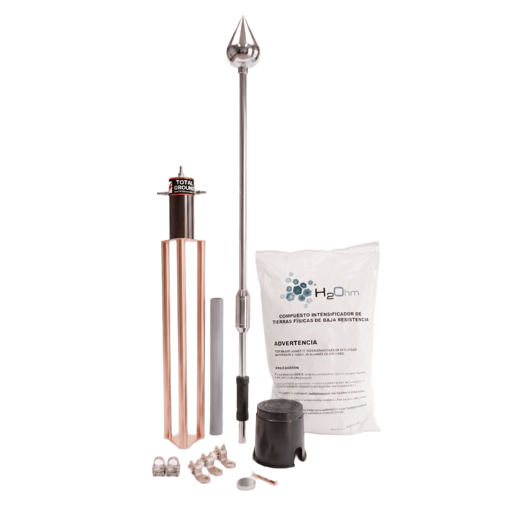 Kit Pararrayo con Punta de Aluminio con Avance de Cebado de 60 m. y Accesorios de Instalación en Torre.