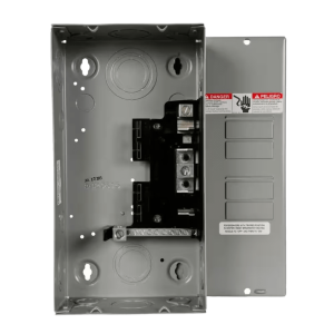 Centro de carga monofásico para empotrar. 1 Fase, 3 Hilos para interruptores QT, de 4 polos - 8 Circuitos, 120/240vca, Barras de aluminio 125 Amp, Nema 1.