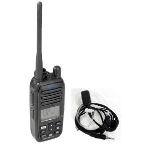 Radio Portátil Marino TXM52 / Sumergible IP67 / Luz Activada por Agua / NRC Reducción de Ruido / Dual-Watch / 5W de Potencia / Incluye Micrófono Audífono de Tubo Acústico