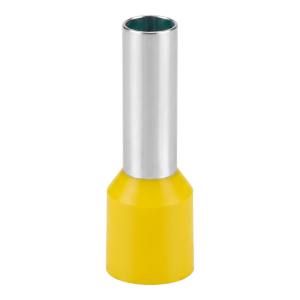 Conector Ferrule | 10AWG | 6mm²  | Conductor Latón Estañado  | Aislamiento PVC Blanco | 25 Piezas por Bolsa