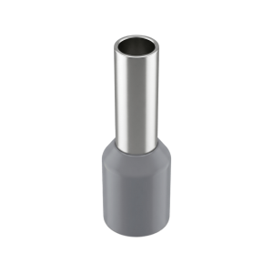 Conector Ferrule | 12AWG  | 4mm²  | Conductor Latón Estañado | Aislamiento PVC Gris | 25 Piezas por Bolsa