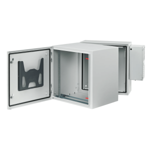 Gabinete Rack ProTek, 12 UR, Abatible con Puerta Sólida, AC Integrado, Tipo 4 12, Acero Gris RAL 7035, Montaje Pared, 600x612x710 mm