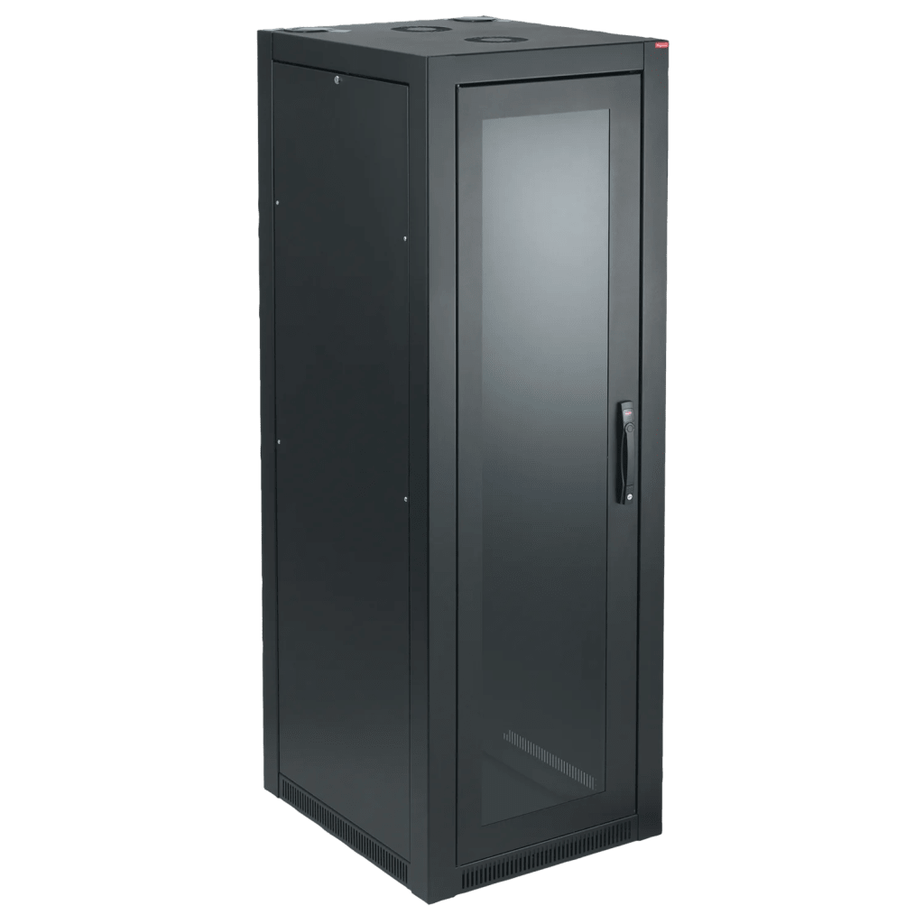 Gabinete Sísmico, 45U, 2134 x 800 x 900 mm, Acero 1.9 mm, Negro RAL 9005, Montaje 19/23 Pulgadas, Sistema Cerrojo 3 Puntos, Enfriamiento Pasivo, Zona Sísmica 4