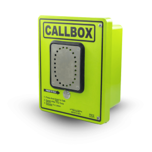 Callbox HD Series / Intercomunicador Bidireccional / 800mW-2W Potencia Transmisión / Audio Ajustable / Enclosure Fibra de Vidrio / Vandal-Resistente / IP65 / Mensajes de Voz Grabables / Control de Acceso por Relay / Sensor Input