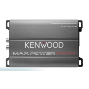 Amplificador Clase D KAC-M1814 / 400W Max / 45W x 4 RMS (4Ω) / 45W x 4 RMS (2Ω) / 90W x 2 Puenteado / Filtros Ajustables HPF/LPF / Entrada a Nivel de Altavoz / Recubrimiento Conformal / Compacto / Para Automóvil, Marina, ATV y Motocicle