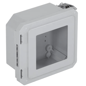 Caja Impermeable De Fibra De Vidrio, 6.77" (17.19cm) Alto x 6.77" (17.19cm) Ancho x 4.06" (10.31cm) Profundidad, Con Ventanilla, Listado UL/cUL, Hecho En EE.UU, Serie EnviroArmour®