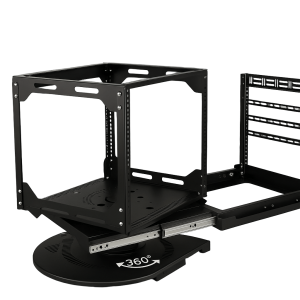 Rack Deslizable y Giratorio | Estructura Abierta | 360° Rotación | 10U-12U-15U | Hasta 68 kg | Cable Management | EIA/ECA-310-E