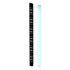 Organizador Vertical para Amarre de Cables / Acero Dulce / 2068 x 122 x 19 mm (81.4 x 4.8 x 0.75 in) / Negro Intenso RAL 9005 / Montaje sin Herramientas / Compatible con Accesorios de Gestión