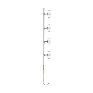 Antena Base 4 Dipolos, 370-460 MHz, 8.5 dBd, 90 MHz Ancho de Banda, Tilt 2°, 200 W, N Macho