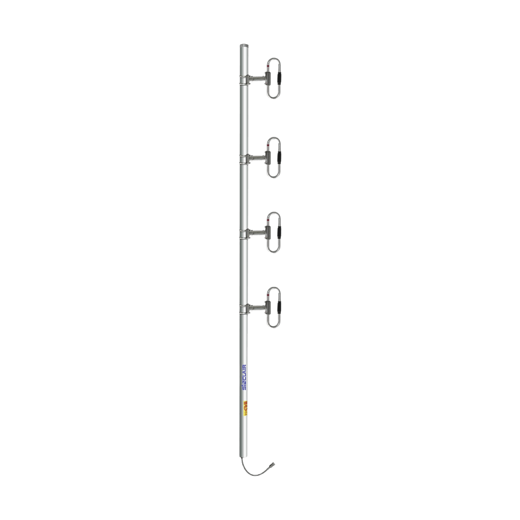 Antena Base 4 Dipolos, 370-460 MHz, 8.5 dBd, 90 MHz Ancho de Banda, Tilt 2°, 200 W, N Macho