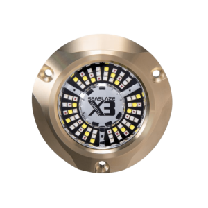 Luz Submarina LED SeaBlaze X3 / RGBW Spectrum / 8000 Lúmenes / IP68 / 10-30 vDC / 65W / Bronce / PLI / TTP / CE