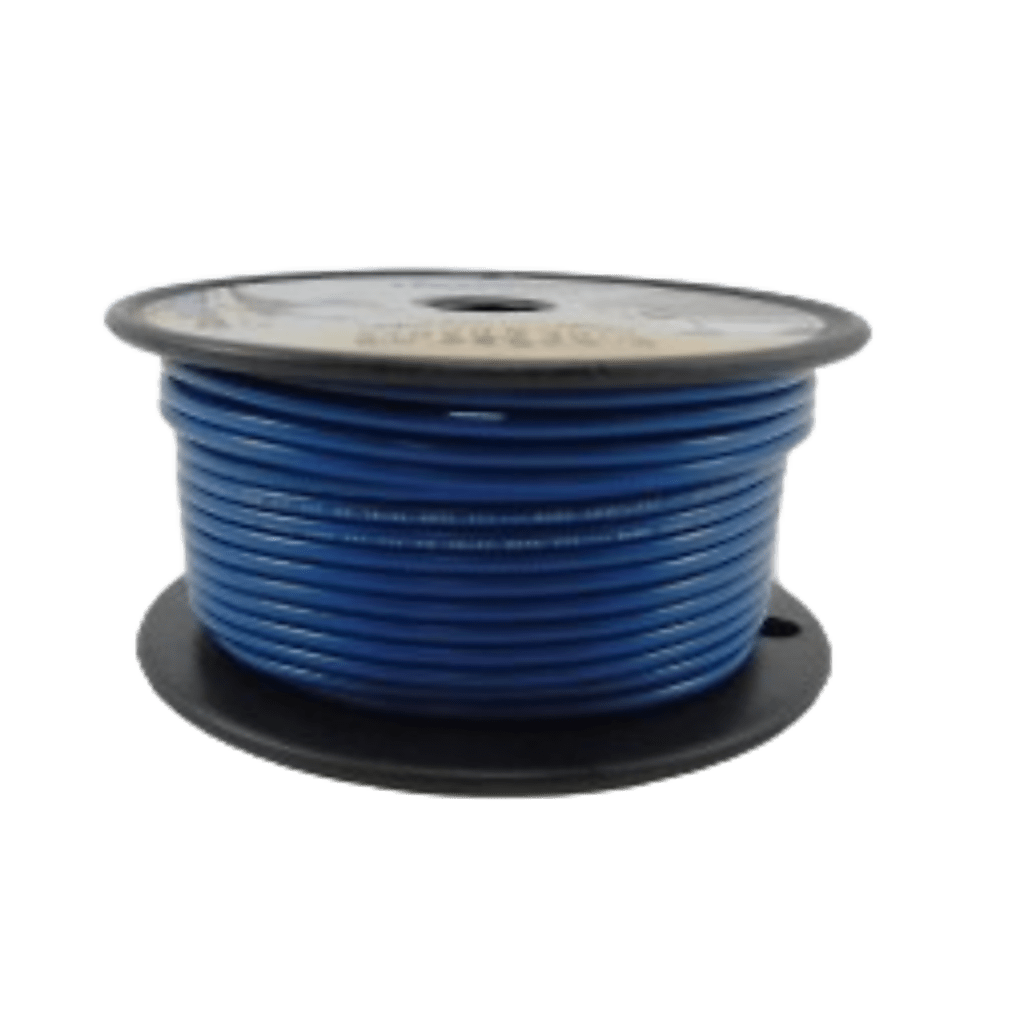 Cable Eléctrico Color Azul Calibre 14 / UL 1015-1230 / 600 Voltios / Temperatura 105°C Seco 75°C Húmedo / Cobre Estañado Clase K / Aislante PVC Retardante de Llama VW-1 / Resistente a Humedad Abrasión Ácido Combu