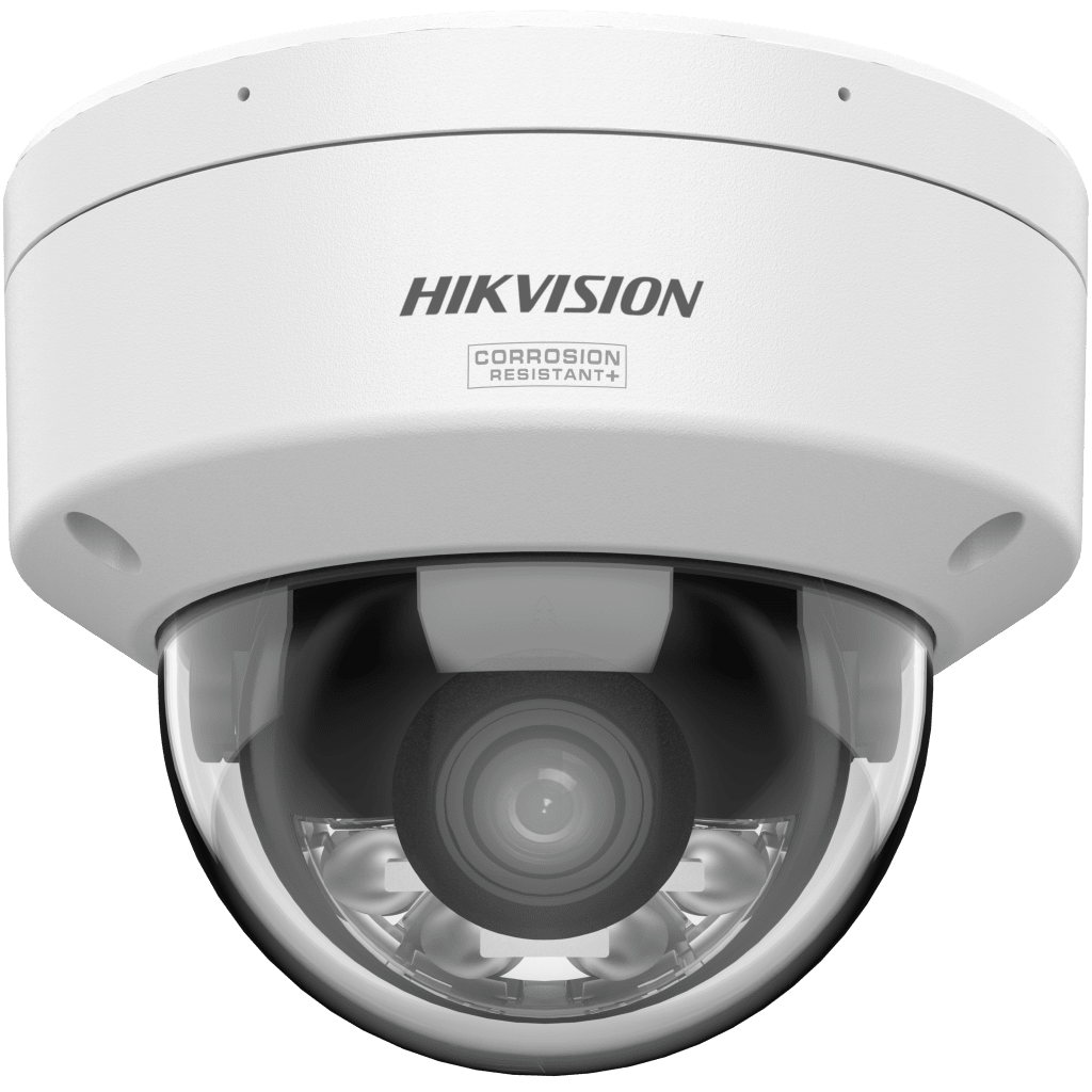 Domo IP 6 Megapixel / Lente 2.8 mm / Dual Light (40 mts IR + 40 mts Luz Blanca) / Darkfighter S / Exterior IP67 / IK10 / Microfono Integrado / WDR 130 dB / 4 Analíticos: AcuSense, Deteccion Facial, Conteo de Personas por Cruce y Zona