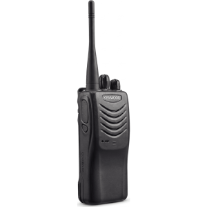Radio portátil profesional VHF 136-174 MHz · 5 W · 16 canales · MIL-STD-810 · IP54 · VOX ·DTMF · Batería 12 hrs · 3 años de garantía. Incluye antena, batería, carga