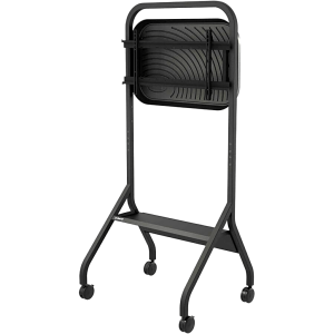Carro Móvil para Pantalla Plana / 43" a 75"+ Displays / Altura Ajustable 49.8"-65.8" (126.5-167.1 cm) / Capacidad 150 lb (68 kg) / 4 Ruedas Dobles 4" (102 mm) / Gestión de Cableado Interno / Estructura Tubular / Incl