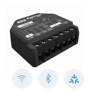Apagador inteligente Wifi 2.4 / 2 canales  Para apagador doble / 10A por canal / Compatible con asistentes de voz (SHELLY2PMGEN3)