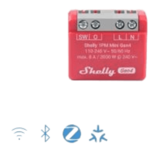 Mini Interruptor inteligente Wi-Fi 2.4 / medición de consumo, /1 canal 8A 110-240 / compatible con asistentes de voz (SHELLY1PMMINIGEN4)