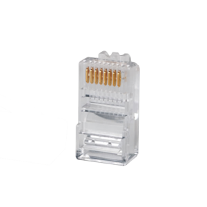 Plug RJ45 Cat5e, Para Cable UTP Calibre 22 a 26 AWG, Chapado en Oro de 50 Micras