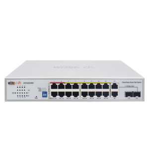 Switch PoE / Administración en la nube / Con 4 puertos 10/100 Mbsp PoE af/at / 2 Puertos Uplink 10/100 MBPS /  Presupuesto 60 W / PoE hasta 250 metros / Soporta protocolo ONVIF
