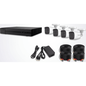 (MICRÓFONO Integrado) Kit TurboHD 1080p Lite / DVR 4 canales / Audio por Coaxitron / 4 Cámaras Bala de Metal con Micrófono Integrado