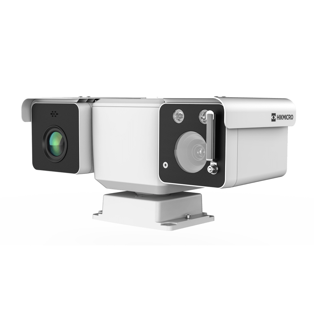 Mini Punta de Poste IP Bi Espectro/ Térmica: 256 × 192 (15 mm, NETD ≤35 mK) + Óptico 32X (4 Megapixel)/ 800 mts IR / IP67 IK10 / Detección de Temperatura / microSD/Detección de Humo y Fuego